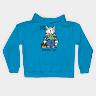 Knit One Snooze Two Knitting Kitty Kids Hoodie